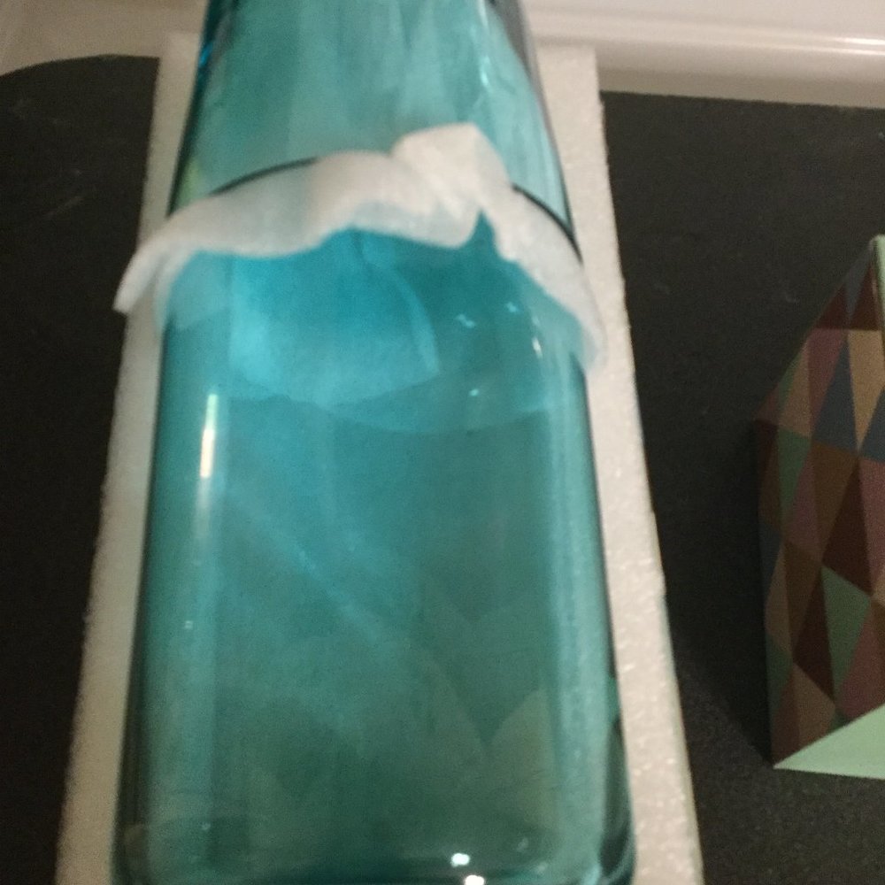 NEW Biba tumble up for your bedside and set of 2 glasses lite greenish blue